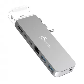 USB-keskitin j5create JCD395 4K60 Elite Pro johdollinen USB4 MagSafe-sarjalla