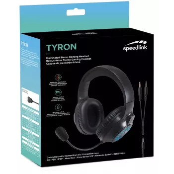 Kuulokemikrofoni SPEEDLINK TYRON johdollinen peli musta