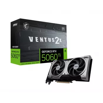 Näytönohjain MSI GeForce RTX 5060 Ti 16 GB GDDR7, PCIe 5.0, 128-Bit, 2602 MHz Boost, 180 W, 2 tuuletinta