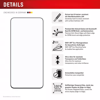 Displex Premium näytönsuojakalvo (Full Cover, 10H) Samsung Galaxy S25 FE/S24 FE:lle, Eco-asennuskehys, Full Cover