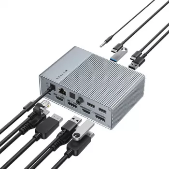 Targus HDG215-EUZ USB-keskitin USB 3.2 Gen 2 (3.1 Gen 2) Type-C hopea