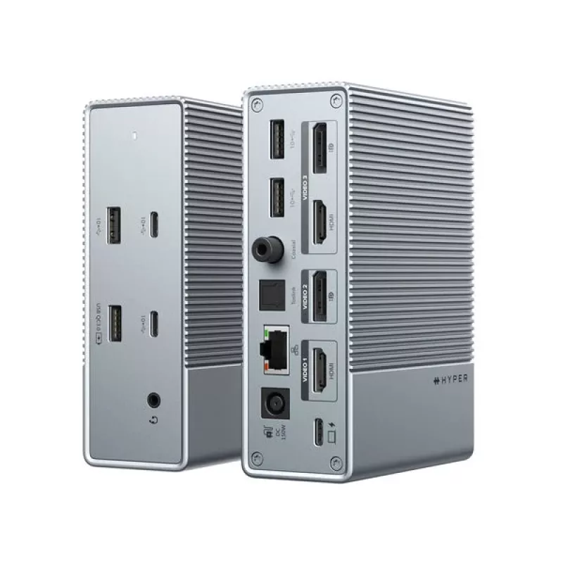 HyperDrive GEN2 HDG215-EUZ 15-in-1 USB-C-telakointiasema, 2x HDMI, 2x DisplayPort, 100W Power Delivery, hopea