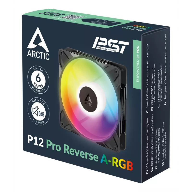 ARCTIC Freezer P12 Pro Reverse A-RGB - 3 kpl:n pakkaus kotelotuuletin 12 cm musta 3 kpl
