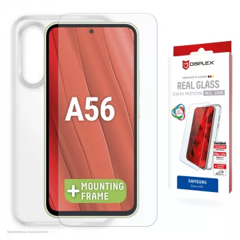 Displex näytönsuojakalvo + kotelo Samsung Galaxy A56 -puhelimelle, Eco-asennuskehys, naarmuuntumaton