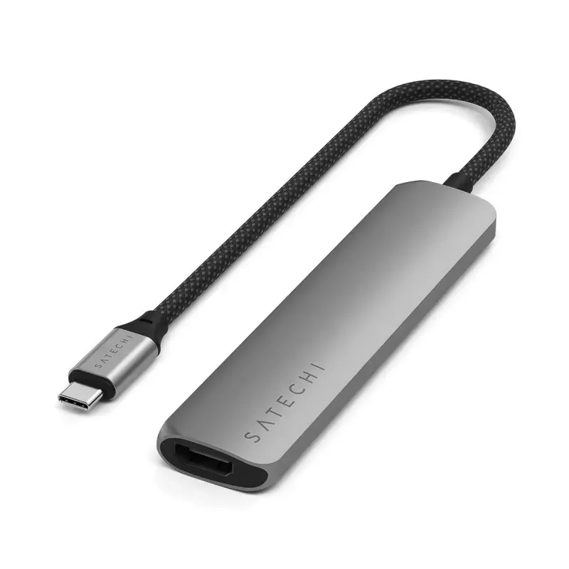Satechi ST-P6SM USB Type-C -keskitin 10000 Mbit/s harmaa
