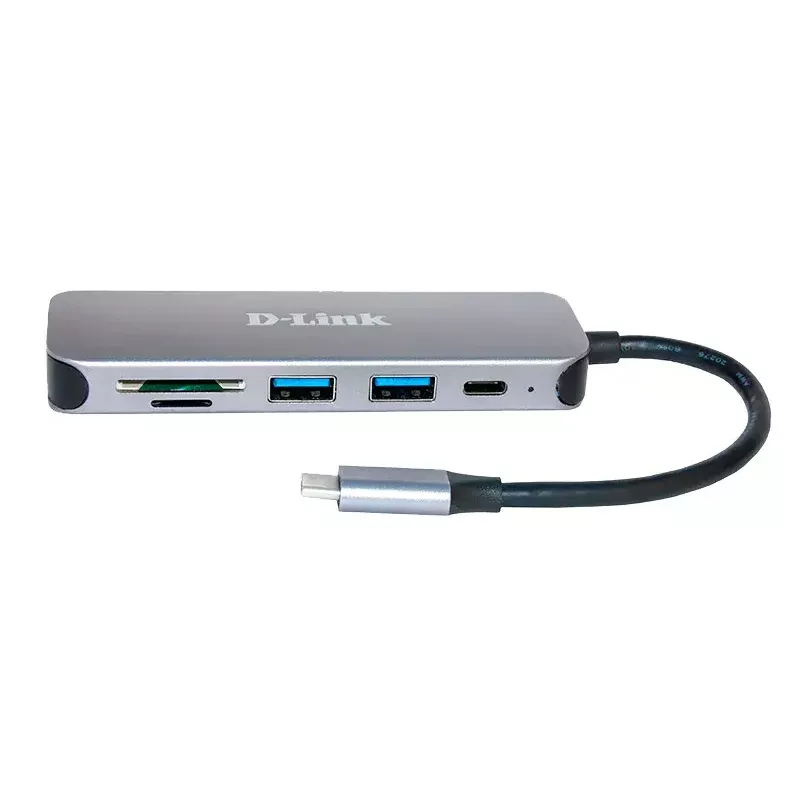 D-Link 5-in-1 USB-C -keskitin kortinlukijalla DUB-2325 USB Type-C harmaa