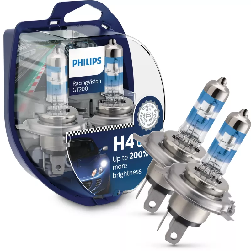 Philips RacingVision GT200 12342RGTS2 suurteholamppu, 60 W, 12 V, H4, halogeeni, 3600 K, 2 kpl