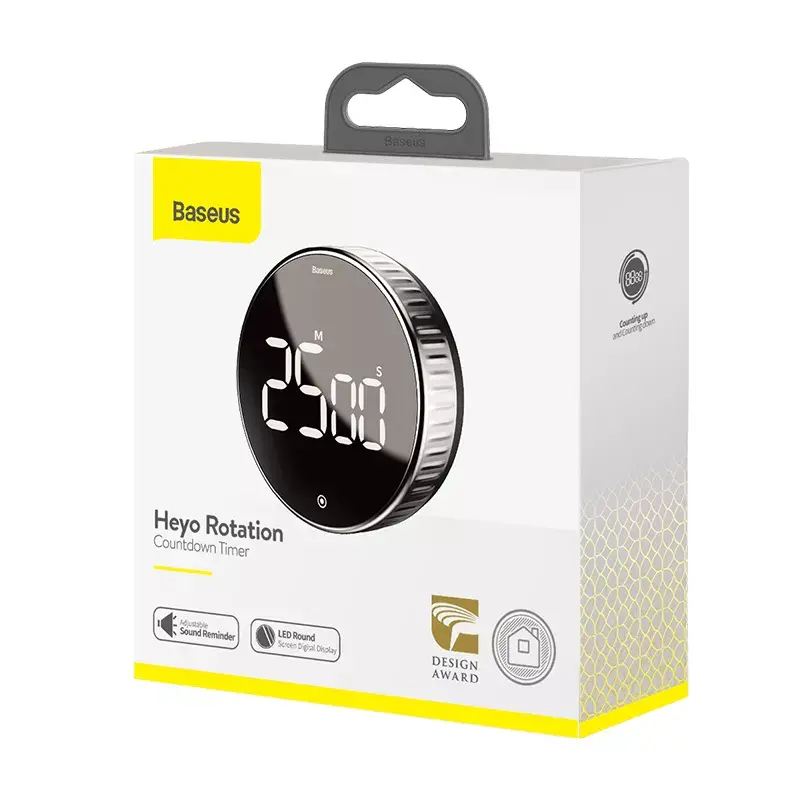 Päivittäinen ajastin Baseus Heyo Rotation Countdown musta digitaalinen