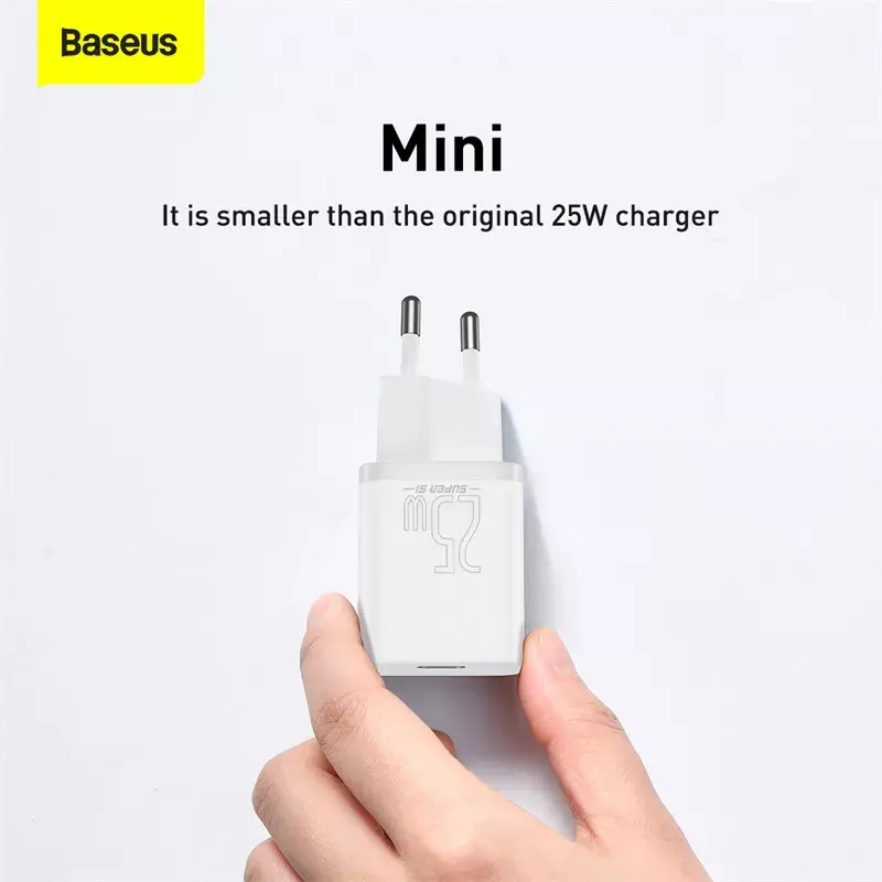Baseus Super Si sisälaturi valkoinen pikalataus 12V 1xUSB-C