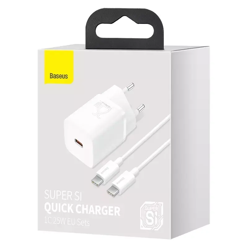 Baseus Super Si sisälaturi valkoinen pikalataus 12V 1xUSB-C