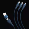 Baseus Flash Series 2 3-in-1 USB-kaapeli, USB-C + Micro USB + Lightning, 100 W, 1,2 m, sininen