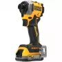 DeWALT DCF850E2T-QW akkukäyttöinen iskevä ruuvinväännin 1/4", 18 V, 2x 1,7 Ah Powerstack-akkua, TSTAK-kotelo, musta