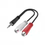 Hama 00200350 stereoäänisovitin 3,5 mm liitin (u) – 2x RCA (n), 0,15 m, musta