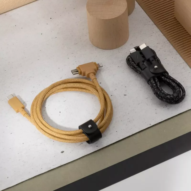 USB-kaapeli Native Union Belt Cable Duo 1,5 m USB-C–USB-C/Lightning keltainen