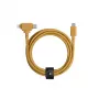 USB-kaapeli Native Union Belt Cable Duo 1,5 m USB-C–USB-C/Lightning keltainen