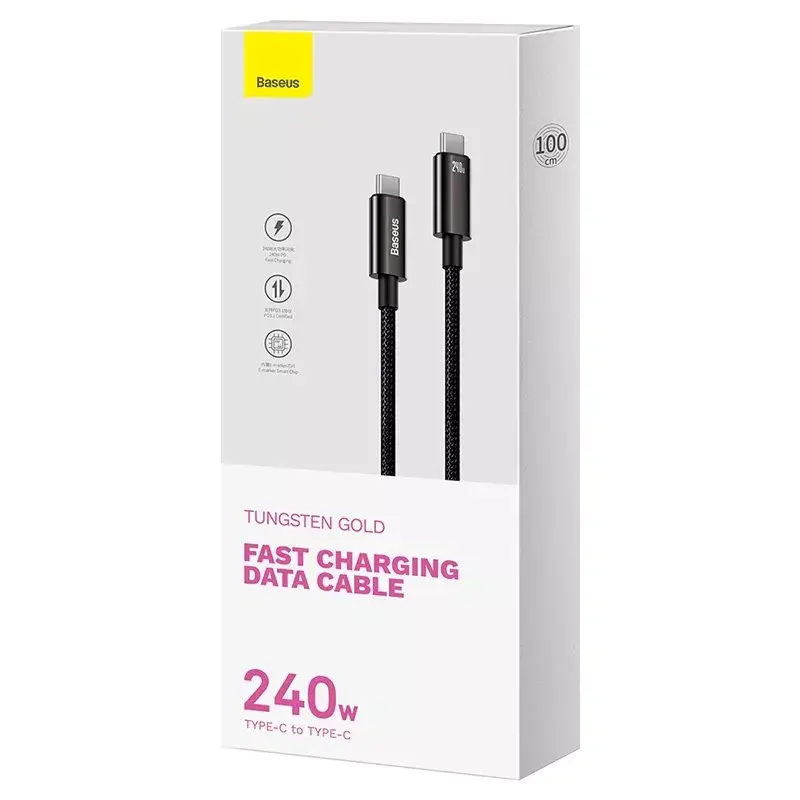 USB-kaapeli Baseus TngstnGld ŞrjKbl Type-C–C 240W 2m