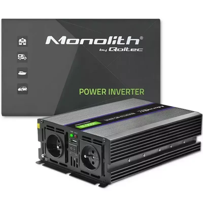 Jännitemuunnin QOLTEC Monolith 4000 MS Wave 12V – 230V 2000/4000W USB:lla
