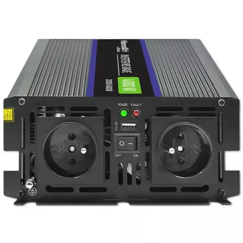 Jännitemuunnin QOLTEC Monolith 4000 MS Wave 12V – 230V 2000/4000W USB:lla