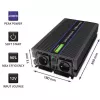 Jännitemuunnin QOLTEC Monolith 4000 MS Wave 12V – 230V 2000/4000W USB:lla