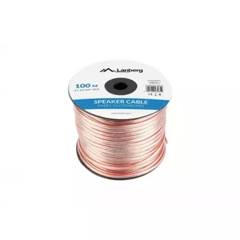 Kaiutinkaapeli LANBERG SC-2X10-10CC-1000-TR 2X1,0MM² 100M läpinäkyvä