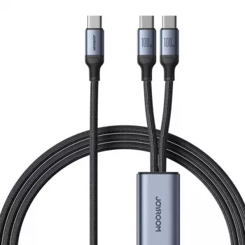 USB-C–2× USB-C-kaapeli Joyroom SA21-1T2 100W 1,5m (musta)