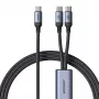 USB-C–2× USB-C-kaapeli Joyroom SA21-1T2 100W 1,5m (musta)