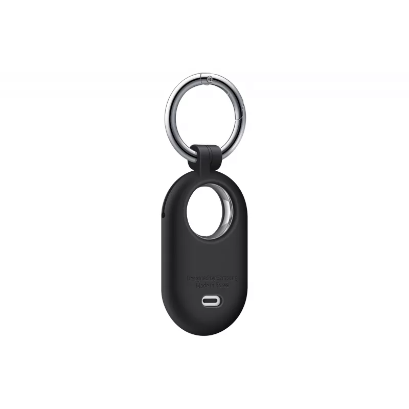 Samsung EF-PT560CBEGWW silikonikotelo Galaxy SmartTag2:lle karabiinirenkaalla, musta