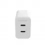 mophie-lisävaruste, verkkosovitin – USB-C-PD-DUAL-45W-GAN – valkoinen – EU (2x USB-C)