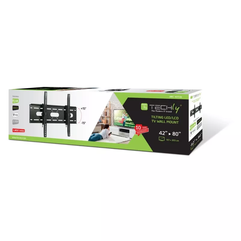 Techly kallistettava seinäteline TV LED LCD 42-80