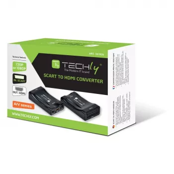 Techly IDATA SCART-HDMI3 videosignaalimuunnin 1920 x 1080 pikseliä
