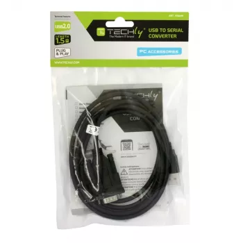 Sarjakaapeli Techly IDATA-USB2-SER-1 musta 1,5 m USB Type-A DB-9