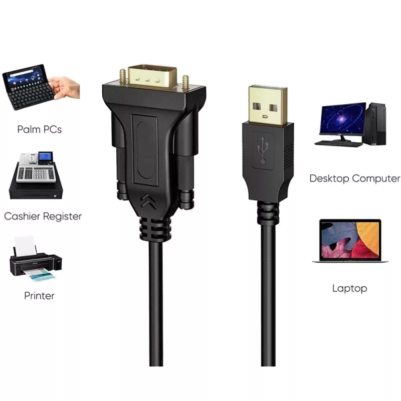Sarjakaapeli Techly IDATA-USB2-SER-1 musta 1,5 m USB Type-A DB-9