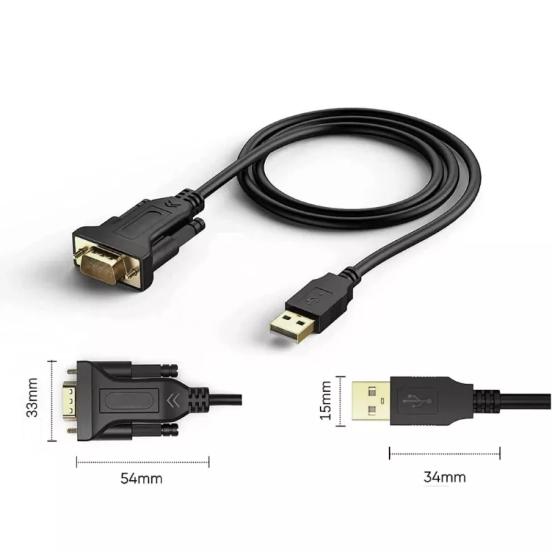 Sarjakaapeli Techly IDATA-USB2-SER-1 musta 1,5 m USB Type-A DB-9