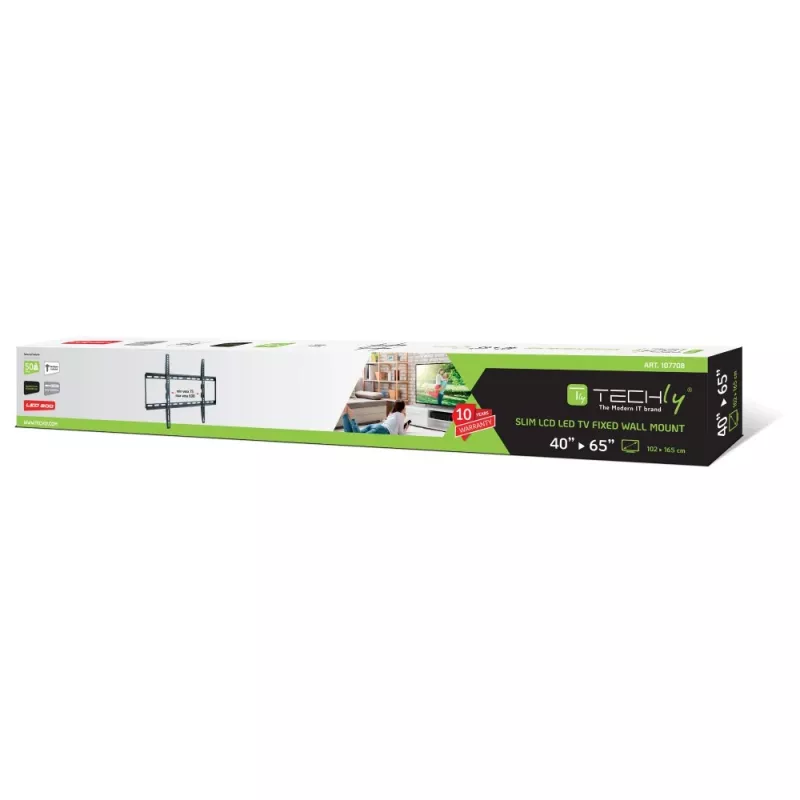 Techly ICA-PLB 162L television seinäteline, 40-65", 50 kg, ohut 28 mm