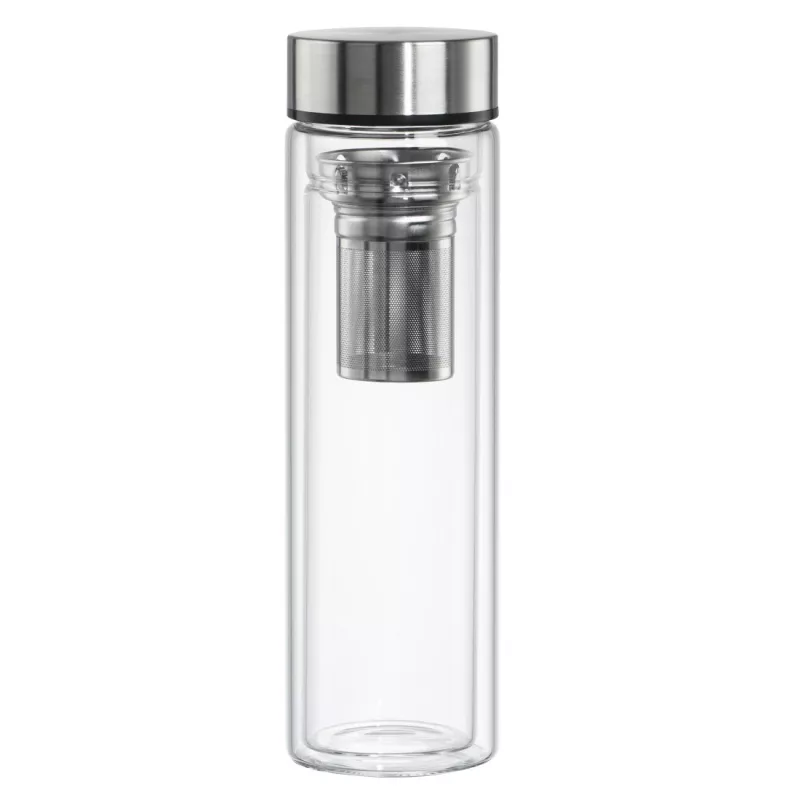 Juomapullo Xavax 00181598 — 450 ml borosilikaattilasi silikonisuojuksella, sininen läpinäkyvä