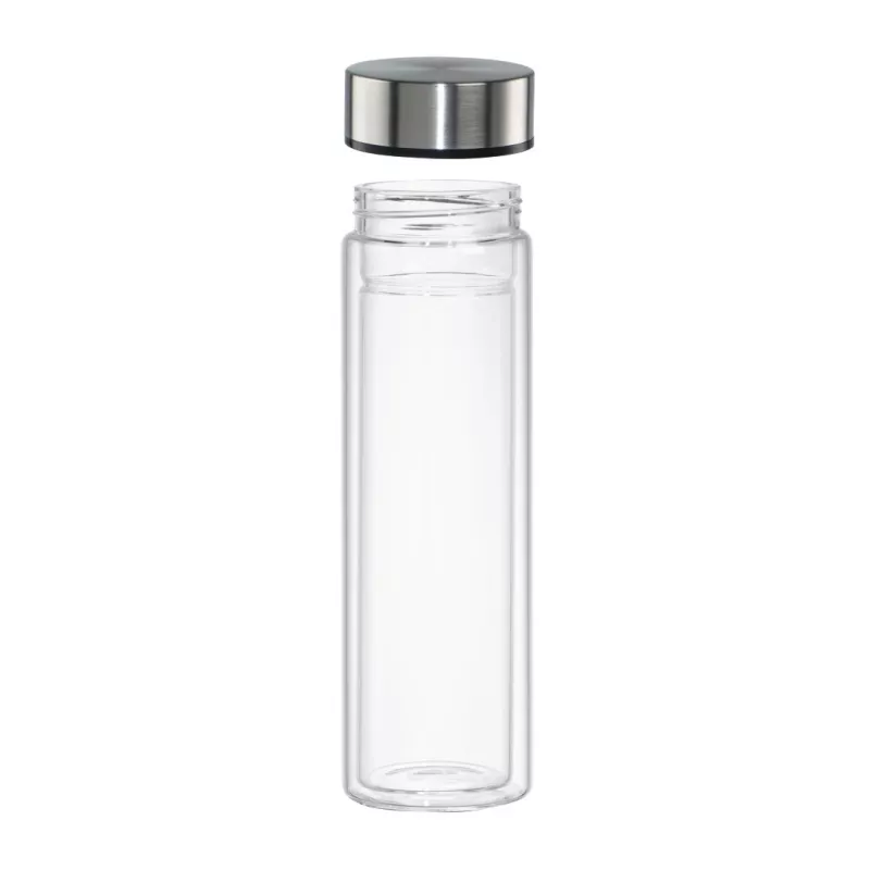 Juomapullo Xavax 00181598 — 450 ml borosilikaattilasi silikonisuojuksella, sininen läpinäkyvä