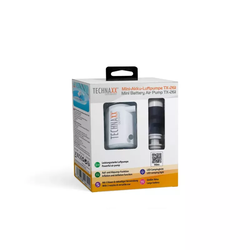 Sähköinen ilmapumppu Technaxx TX-261 180 l/min paristo 1360 mAh