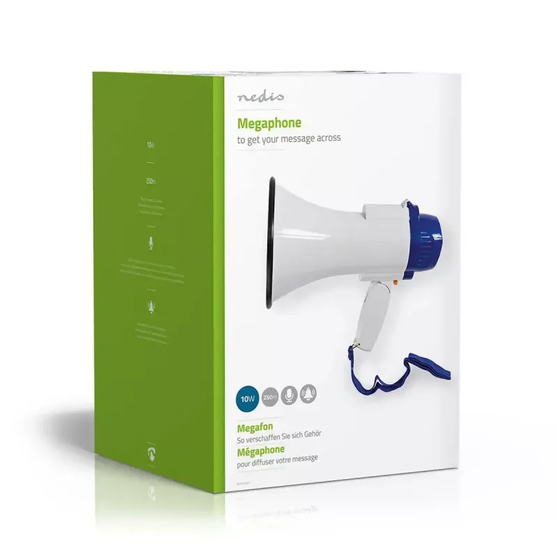 Megafoni Nedis MEPH150WT valkoinen sininen 15 W 150 m kantama