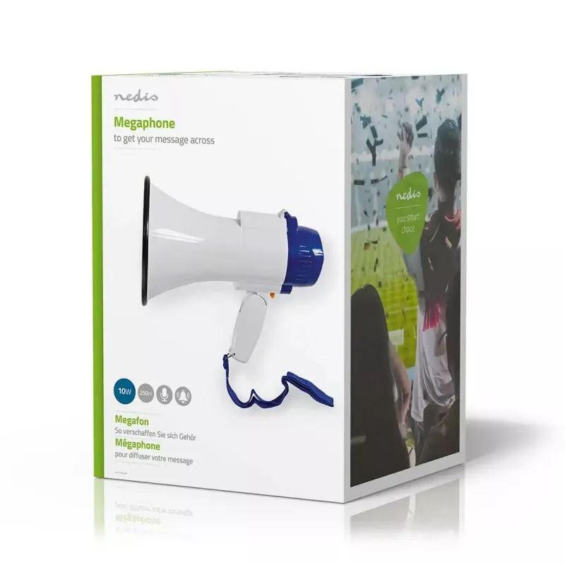 Megafoni Nedis MEPH150WT valkoinen sininen 15 W 150 m kantama