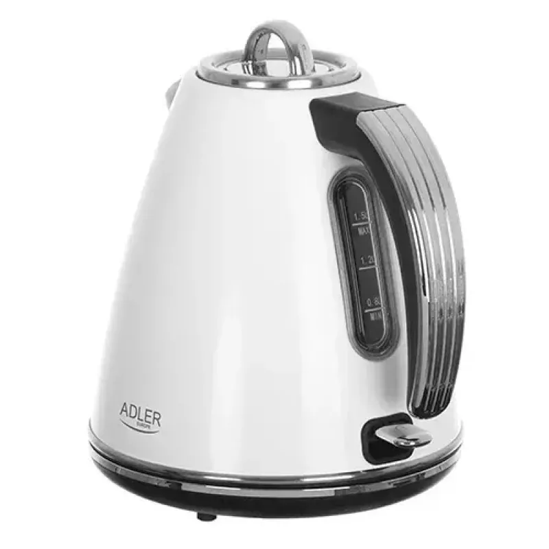 Adler AD 1343 sähkökattila, 1,5 l, 1850 W, ruostumaton teräs, Strix, valkoinen