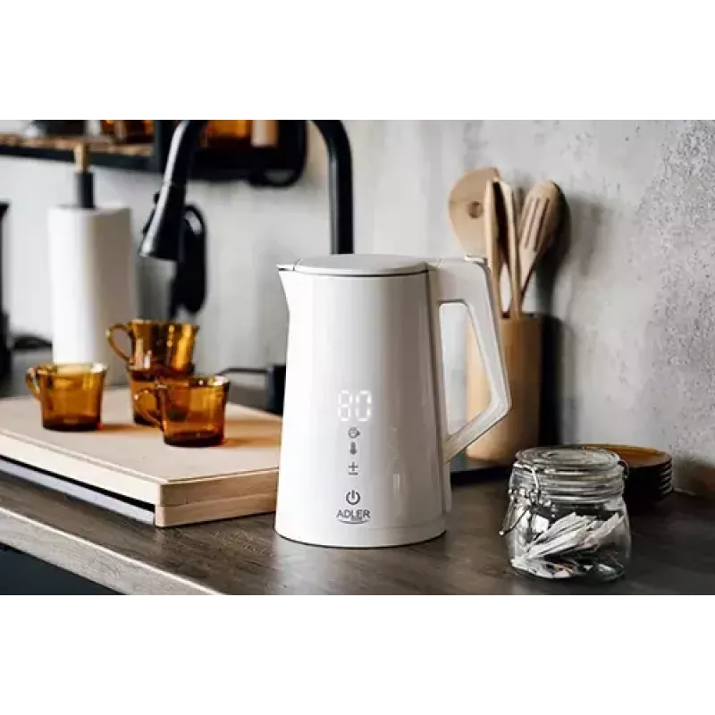 Sähköinen vedenkeitin Adler 1,7 l 1850 W valkoinen