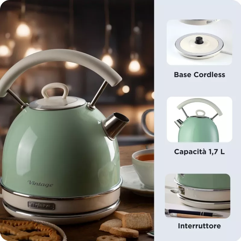 Vedenkeitin ARIETE Vintage A2877/04 vaaleanvihreä