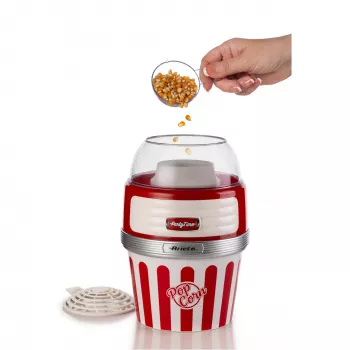 Popcornkone Ariete 2957/00 punainen läpinäkyvä valkoinen