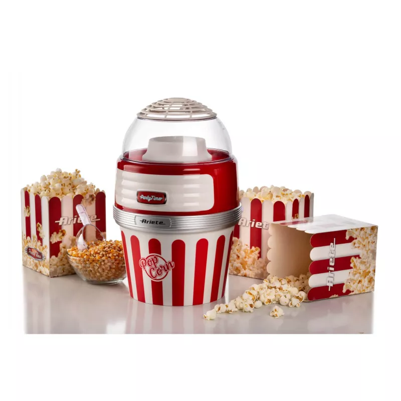 Popcornkone Ariete 2957/00 punainen läpinäkyvä valkoinen