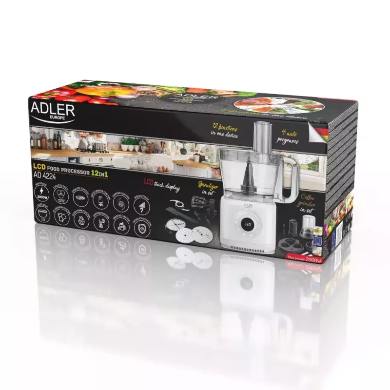 Adler AD 4224 monitoimikone, 1000 W, 2 l kulho, 7 nopeutta, valkoinen