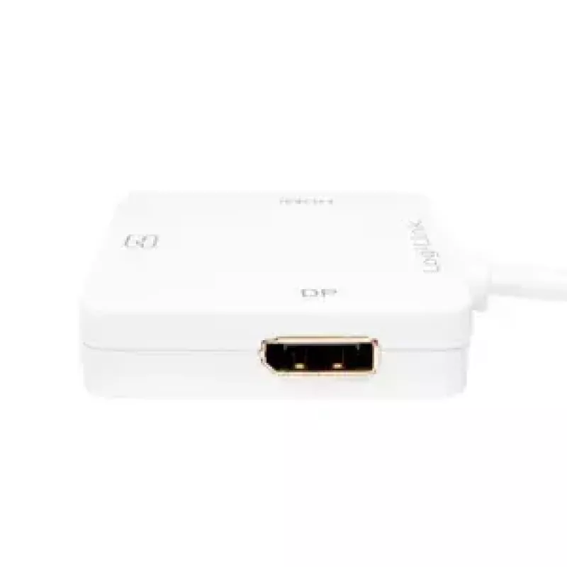 LogiLink CV0045A Mini DisplayPort – HDMI/DVI/DisplayPort -sovitin, 4K, 0,15 m, valkoinen