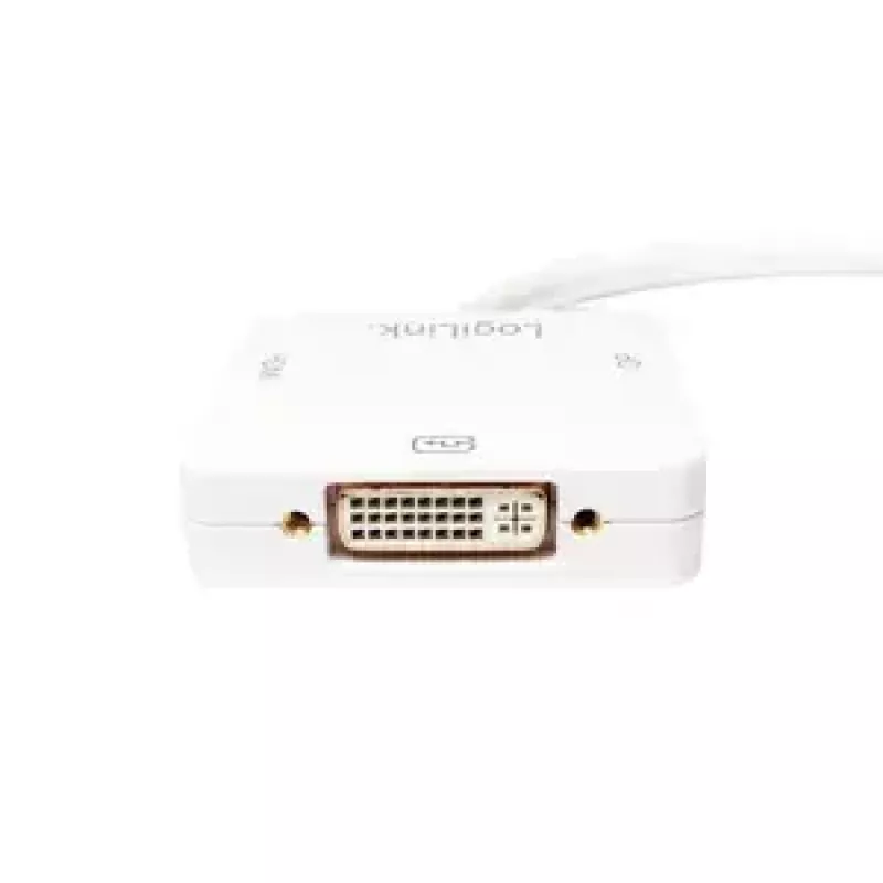 LogiLink CV0045A Mini DisplayPort – HDMI/DVI/DisplayPort -sovitin, 4K, 0,15 m, valkoinen