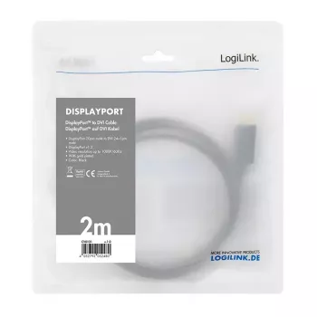 Videokaapeliadapteri LogiLink CV0130 1 m DisplayPort DVI musta