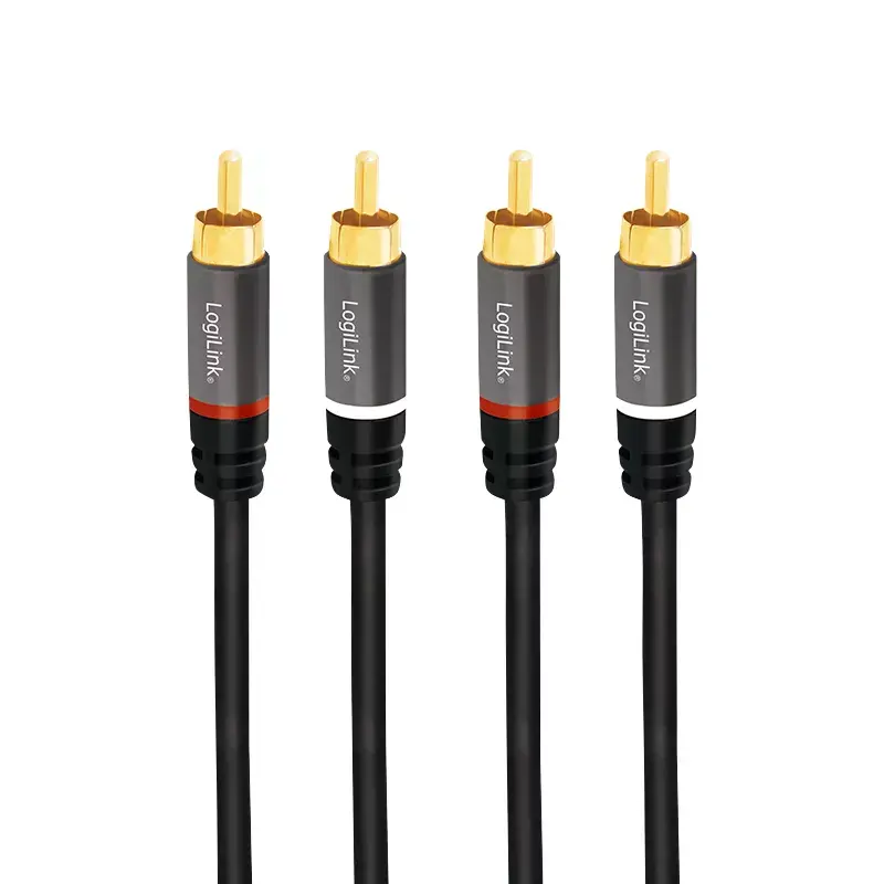 Audiokaapeli LogiLink CA1206 3 m 2xCinch uros musta