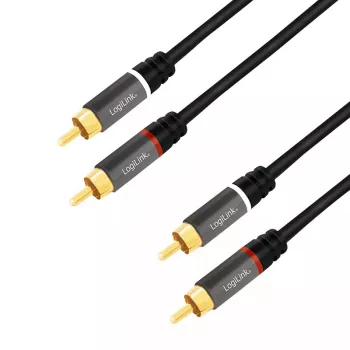 Audiokaapeli LogiLink CA1208 7,5 m 2 x Cinch musta